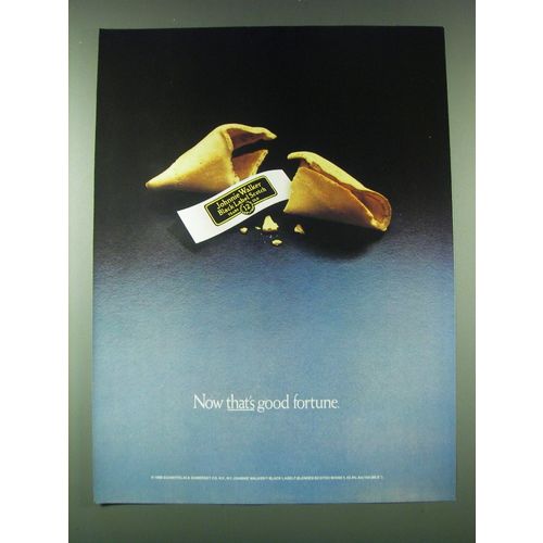 1989 Johnnie Walker Black Label Scotch Ad - Now that's good fortune