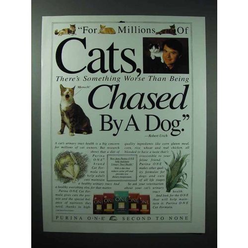 1995 Purina One Cat Food Ad - Robert Urich