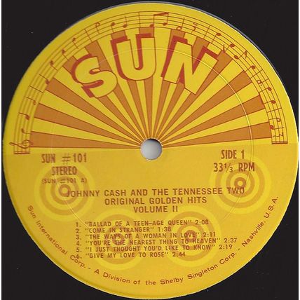 Sun #101 - Johnny Cash & The Tennessee Two - "Original Golden Hits, Volume 2"