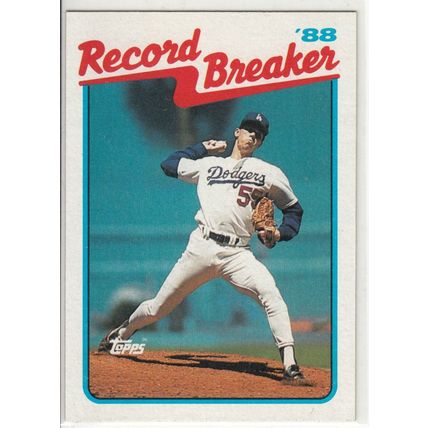 1989 Topps Orel Hershiser baseball card #5 Record Breaker