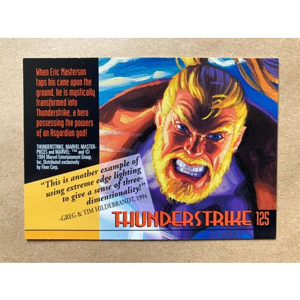 Marvel Masterpieces 1994 Base trading Card # 125 Thunderstrike (B) Fleer