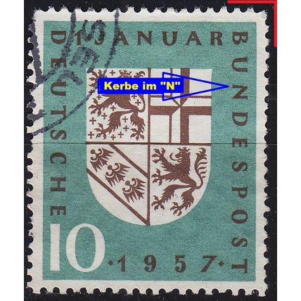 GERMANY BUND [1957] MiNr 0249 F35 ( O/used ) [01] Plattenfehler