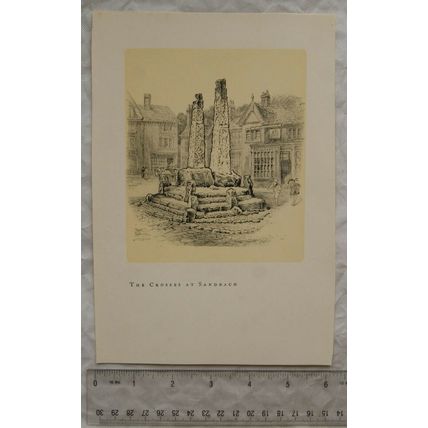 1930 print The Crosses at Sandbach, Cheshire