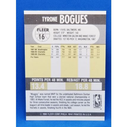 1990-91 Fleer #16 Muggsy Bogues