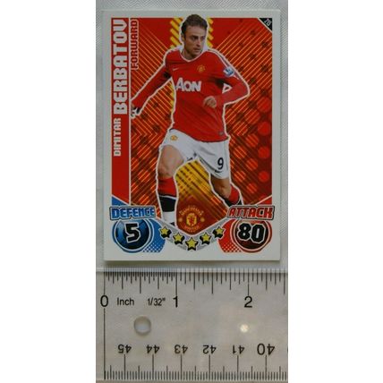 2010/11 Topps Match Attax Trading Card 215 Dimitar Berbatov, Manchester United