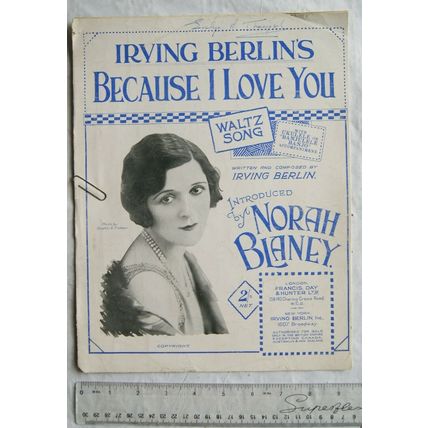 1926 Irving Berlin's Because I Love You, Waltz Song