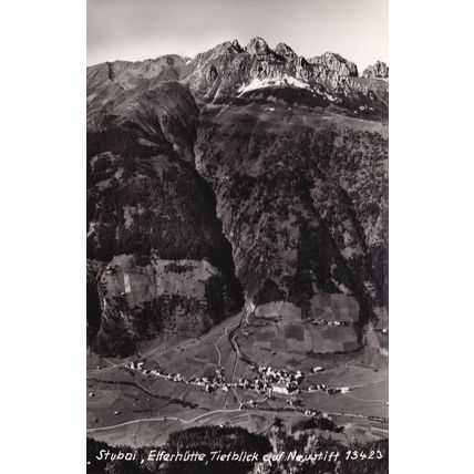 Elferhutte Tiefblick Neustiff Stubai Real Photo Austria Postcard