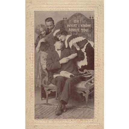 French House Maid Oh What I Know About You Comic Postcard
