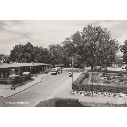 Uppsula Busstation Bus Station Bicycle Sweden Real Photo Postcard