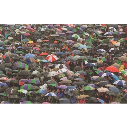 Wimbledon Tennis Steward Match Rain Review Umbrella Postcard