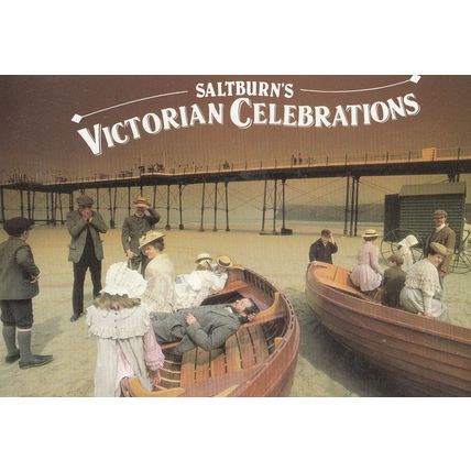 Saltburn Victorian Rowing Boat Celebrations Postcard