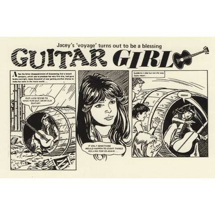 Romany Guitar Girl Busker 1970s Tammy Comic Book Postcard