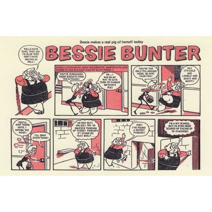 Bessie Bunter Overeater Obese Fat Tammy Girl Comic Book Postcard