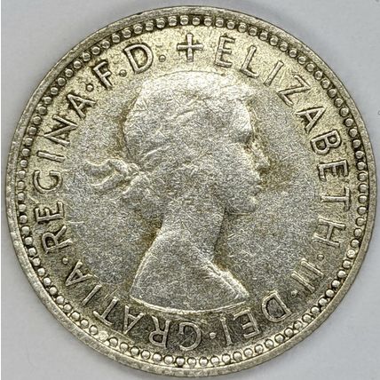 AUSTRALIA 1960 Sixpence 50% Silver (A)