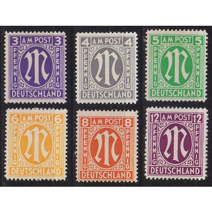 GERMANY Alliiert AmBri [1945] MiNr 0010-15 ( **/mnh )