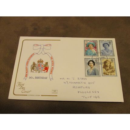 Cotswold 1990 GB FDC Cover - Queen Mother 90th Birthday - Royal interest