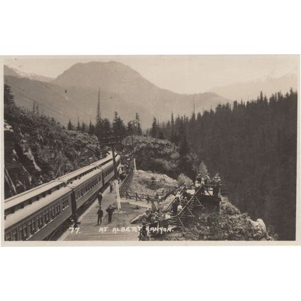 Train At Albert Canyon BC Canada Old Real Photo Postcard