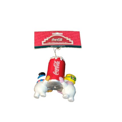 Vintage Coca Cola Christmas Ornament 4" Snowman Coke Can 2001 Holiday Decor