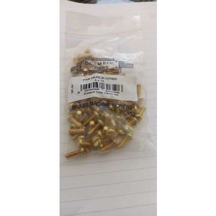 M4x12 Brass Conduit box Machine screws (Pkt 100)