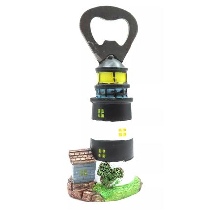 Lighthouse Bottle Opener Light Black & White Striped 9 CM Home Decor Drinks Gift