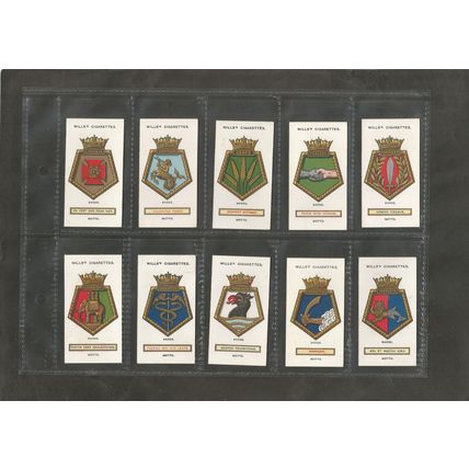 Original Vintage Cigarette Cards Full Set of 50 Naval Ships Badges 1923
