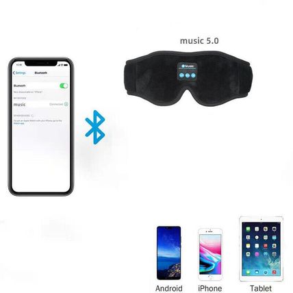 Wireless Eye Mask Sleeping Mask with 5.0 Bluetooth Headphones Music Earphones
