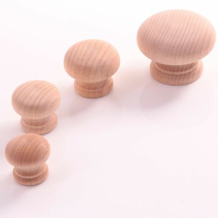 SOLID WOOD FURNITURE KNOB RANGE 25/30/35/50mm Small-Large Furniture Pull Handles