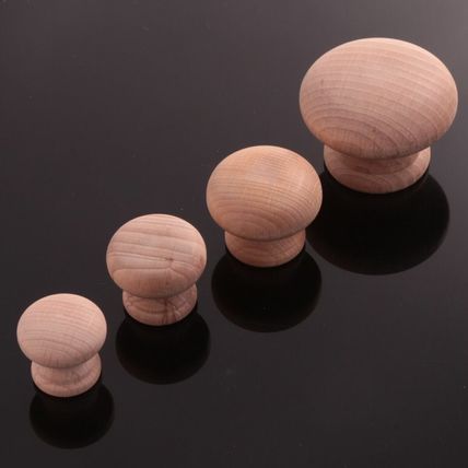 SOLID WOOD FURNITURE KNOB RANGE 25/30/35/50mm Small-Large Furniture Pull Handles