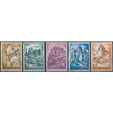 Mountaineering: 5 Values - San Marino 1962 - NM H - MiNr 729/33