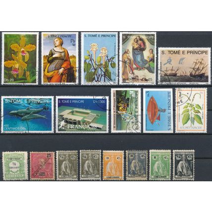 17 Stamp Selection - Sao Tome & Principe - F H & NM H - Commemorative