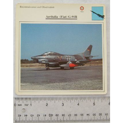 Aeritalia (Fiat) G-91R - Italy - Recon. & Observation - Collectors Club Card