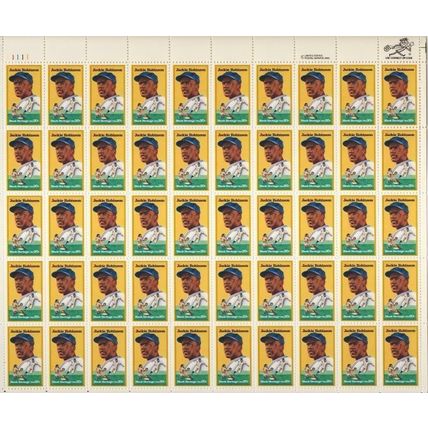 Jackie Robinson Baseball Player Sheet of Fifty 20 Cent Postage Stamps Scott 2016