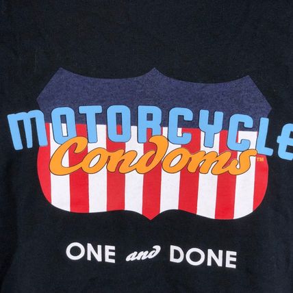 Motorcycle Condoms One and Done Got Protection XL T-Shirt Shirt Mens NWT