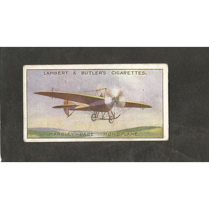 Cigarette Card 1915 Lambert & Butler Aviation #6 Handley Page Monoplane