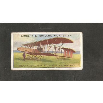 Cigarette Card 1915 Lambert & Butler Aviation #12 Grahame White Biplane
