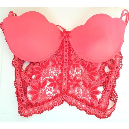 Cristina Iaia Rare Vintage Y2K Longline Pink Bralette 34C