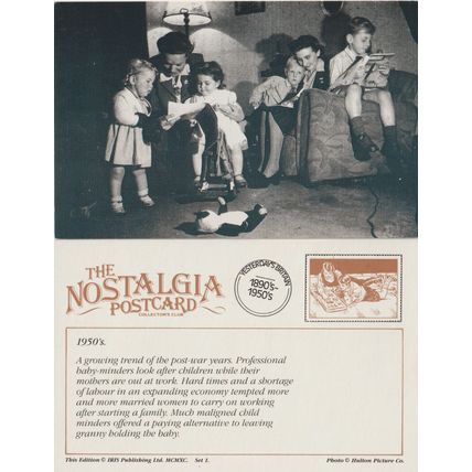 Postcard 1950s Child Minders Children Toddlers Baby - Nostalgia