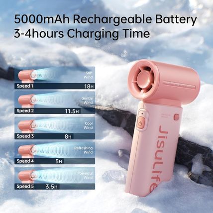 JISULIFE Portable Handheld Fan Life9, Turbo Power High Speed Air [18H Max Coolin
