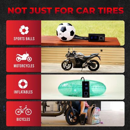 POCKET AIR Tire Inflator Portable Air Compressor by Bullseye Pro for Tires, Ball