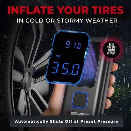 POCKET AIR Tire Inflator Portable Air Compressor by Bullseye Pro for Tires, Ball