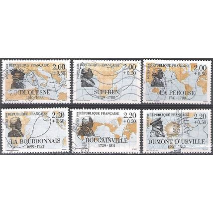 France 1988 Michel 2655A - 2660A O Cote (2008) 6.00 € Grands navigateurs