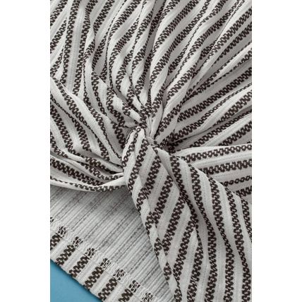 Gray Striped Cutout Twist Front Tank Top