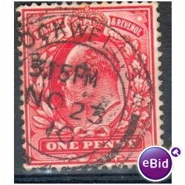 GB stamps 1902-10 KEV11 - 1d SG219 Stockwell 3