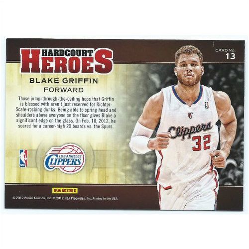 2012-13 Prestige Hardcourt Heroes - #13 - Blake Griffin