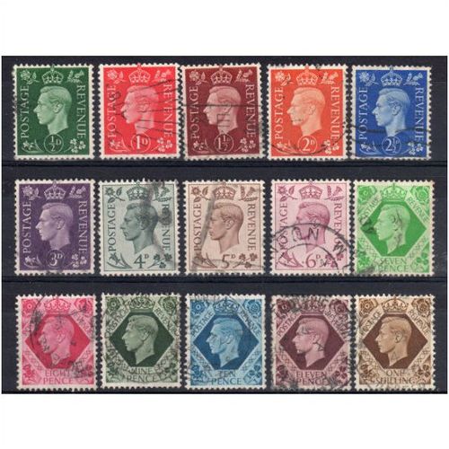 sg462 - sg475 1/2d - 1 shilling very fine used set (C1911)