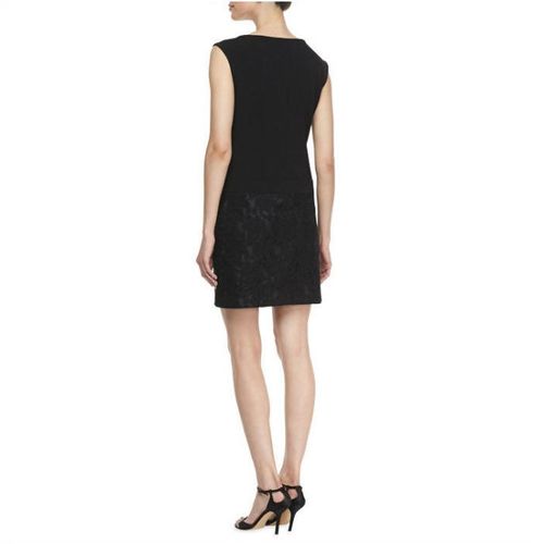 Laundry by Shelli Segal Boat-Neck Wedge Lace Dress Size 4 (Black)