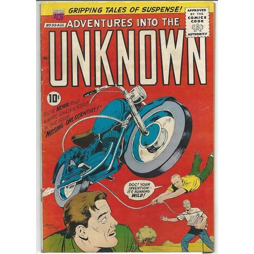 ADVENTURES INTO THE UNKNOWN #99 MOTORCYCLE cover