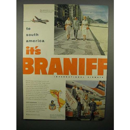 1952 Braniff International Airways Ad - South America