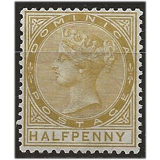 Dominica 1883 SG13 1/2d Olive-Yellow Wmk Crown CA Mounted Mint . ..