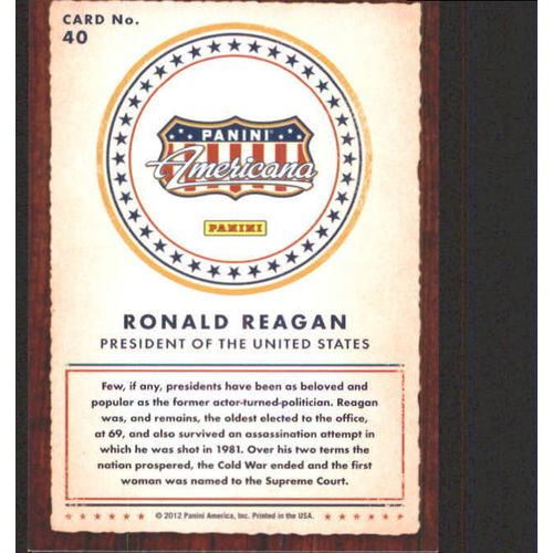2012 Americana Heroes And Legends Ronald Reagan #40